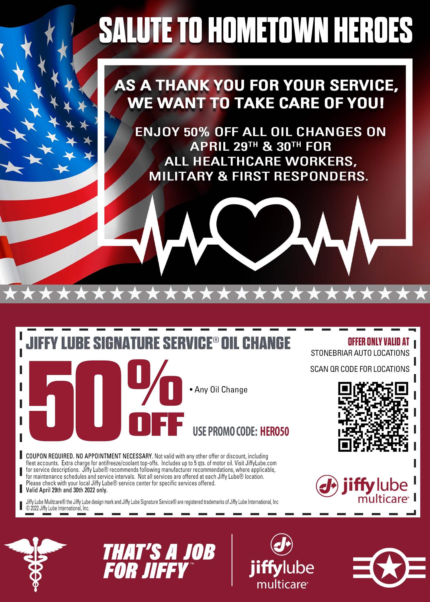 discount oil change for healthcare workers